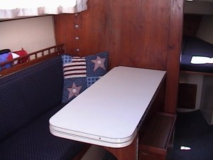Catalina 25 Traditional Interior with Table Leaf Closed