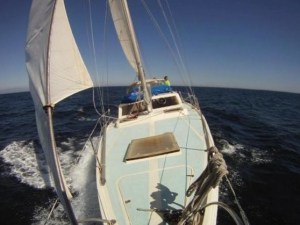 A Columbia 45 Sailing Off the Coast of Brazil