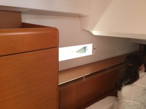 Jeanneau Sun Odyssey 44DS Owner's Cabin Aft, View to Starboard, Storage