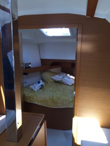 Jeanneau Sun Odyssey 349 Forward Cabin With V-berth, View from Salon