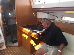 Jeanneau Sun Odyssey 44DS Main Salon, View Aft to Port, Navigation Station