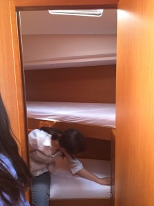 Jeanneau Sun Odyssey 44DS Forward Cabin to Port with Twin Bunks