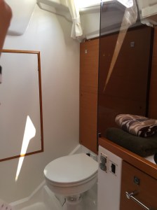 Jeanneau Sun Odyssey 389 Aft Head, Systems Area Hatch, Aft View